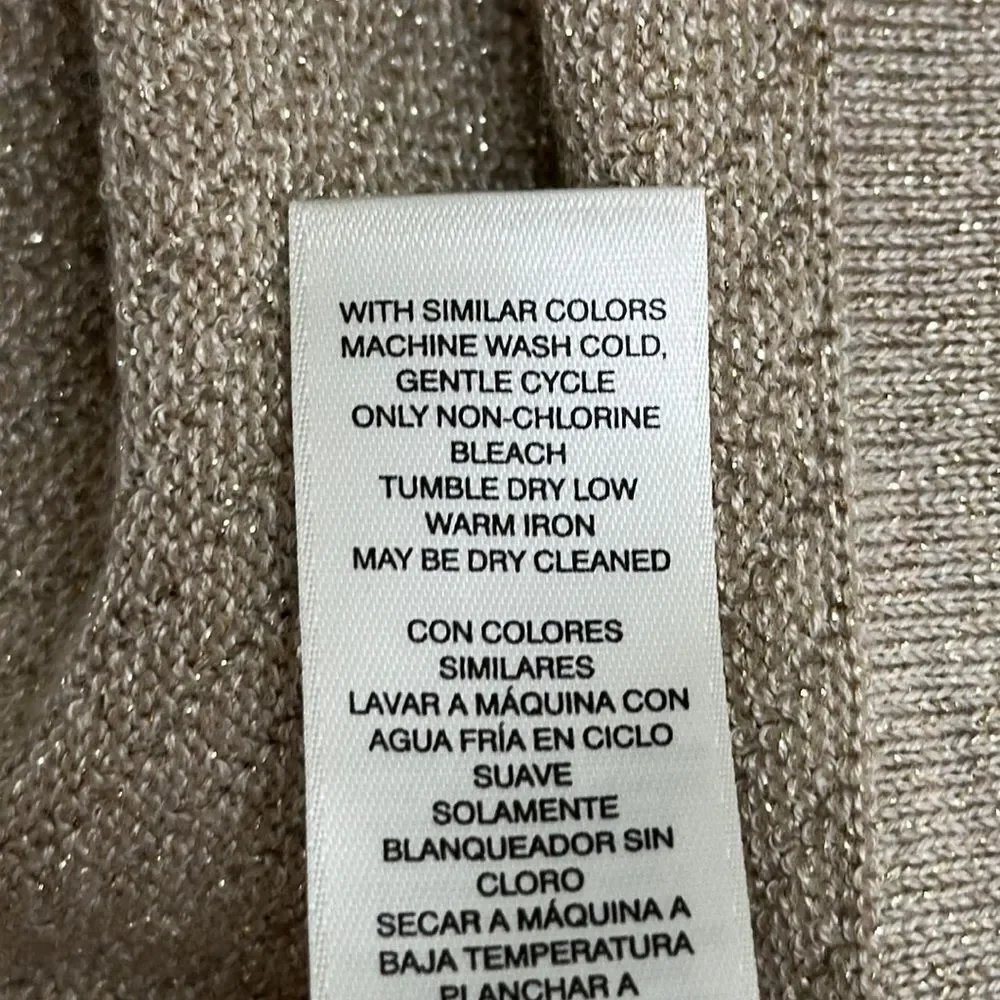 Chico’s Sweater Tunic Size 3 (16) XL Beige Sparkling Jeweled  NWOT